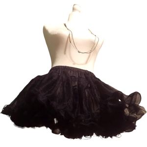 🐇Be ₩icked Sheer Black School Girl Double Ruffle Tutu